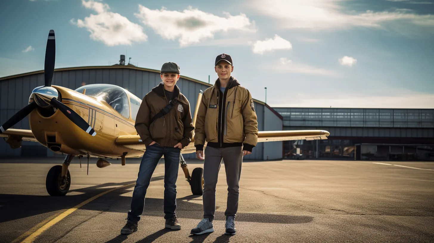 Nigel and Ben in front of the hangar